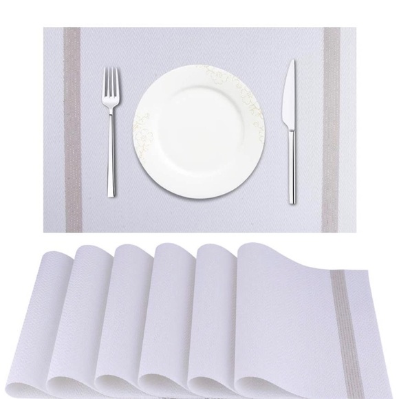 PVC Vinyl Table Mats, Set of 6 - Picture 1 of 3